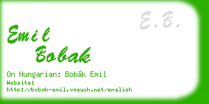 emil bobak business card