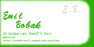 emil bobak business card